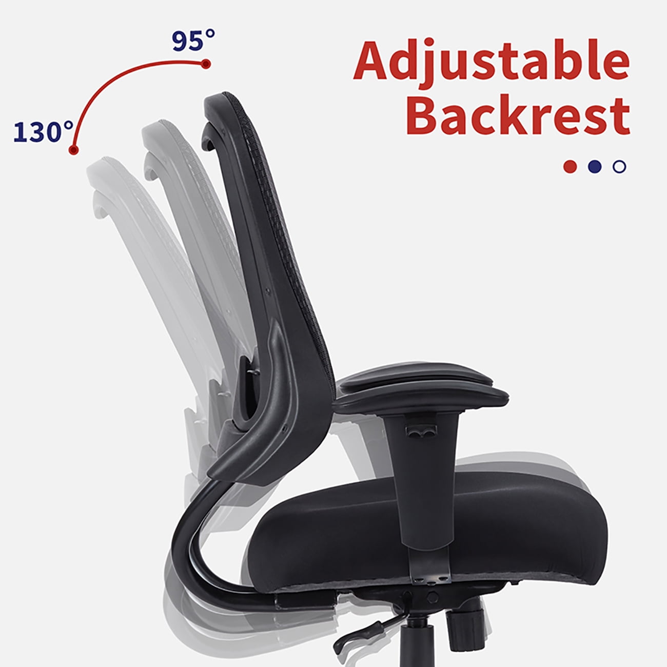 Furniture of America Lulo 24 in Executive Chair with Adjustable Back & Lumbar Support, 350 lb. Capacity, Black