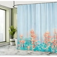 thumbnail image 5 of Ambesonne Floral Shower Curtain, Oak Garden Flowers Buds, 69"Wx75"L, Coral Sky Blue, 5 of 5