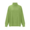 thumbnail image 4 of MIUOWANP Plus Size Sweaters for Women Clearance Women's Long Sleeved Loose Solid Color High Neck Pullover Knitted Sweater Green S, 4 of 5