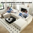thumbnail image 5 of 157.5" U Shaped Modern Sofa Modular Sectional Cloud Couch with 2 Ottoman,Deep Seat Upholstered Couches with Corduroy Fabric for Living Room Furniture,Bedroom and Apartment,No Assembly Required,White, 5 of 9