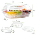 thumbnail image 4 of ACDANC Chilled Serving Tray,15" Clear Plastic Party Platter with 4 Compartments,Ice Serving Bowl with Lid,Shrimp Cocktail Serving Dish,Cold Food Party Server, 4 of 7