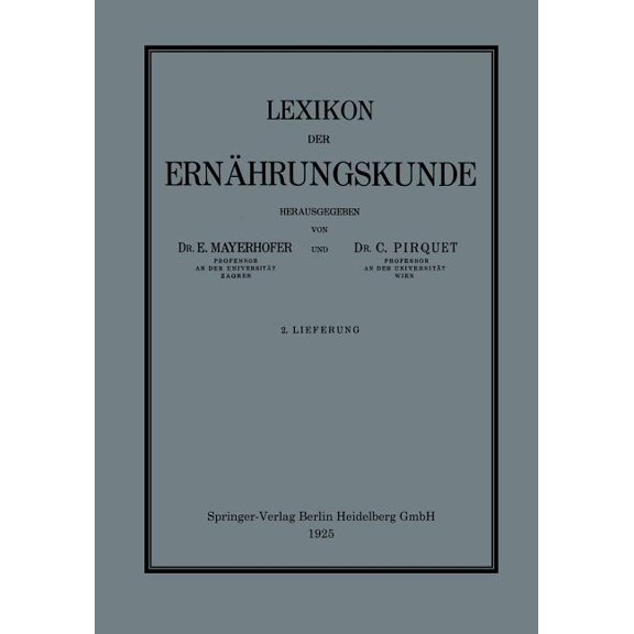Lexikon Der Ernährungskunde, (Paperback)