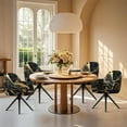 thumbnail image 4 of Xoenoiee Black Golden Marble Print Dining Room Chair Cover Velvet Curved Accent Chair Cover Armchair Cover Wingback Chair Protector Office Chair Cover for Kitchen Living Room, 4 of 7