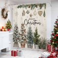 thumbnail image 4 of Farmhouse Christmas Shower Curtains for Bathroom, Winter Xmas Tree Pine Fruits Leaf Beige Waterproof Fabric Shower Curtain, Decorative Bathroom Curtain for Bathtub, 72"x72", No Hooks Included, 4 of 9