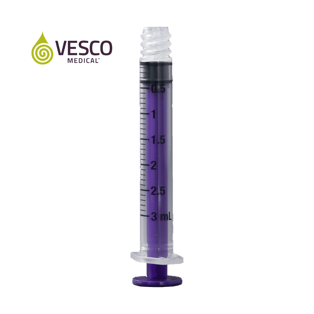 Vesco Medical ENFit Low Dose Tip Syringes, 3ml (Pack of 75)