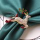 thumbnail image 3 of Juego de 6 servilleteros de ciervo y alce, servilleteros navideños, elegantes servilleteros de reno con diamantes de imitación brillantes, decoración de mesa delicada para decoración de fiesta de bod, 3 of 5