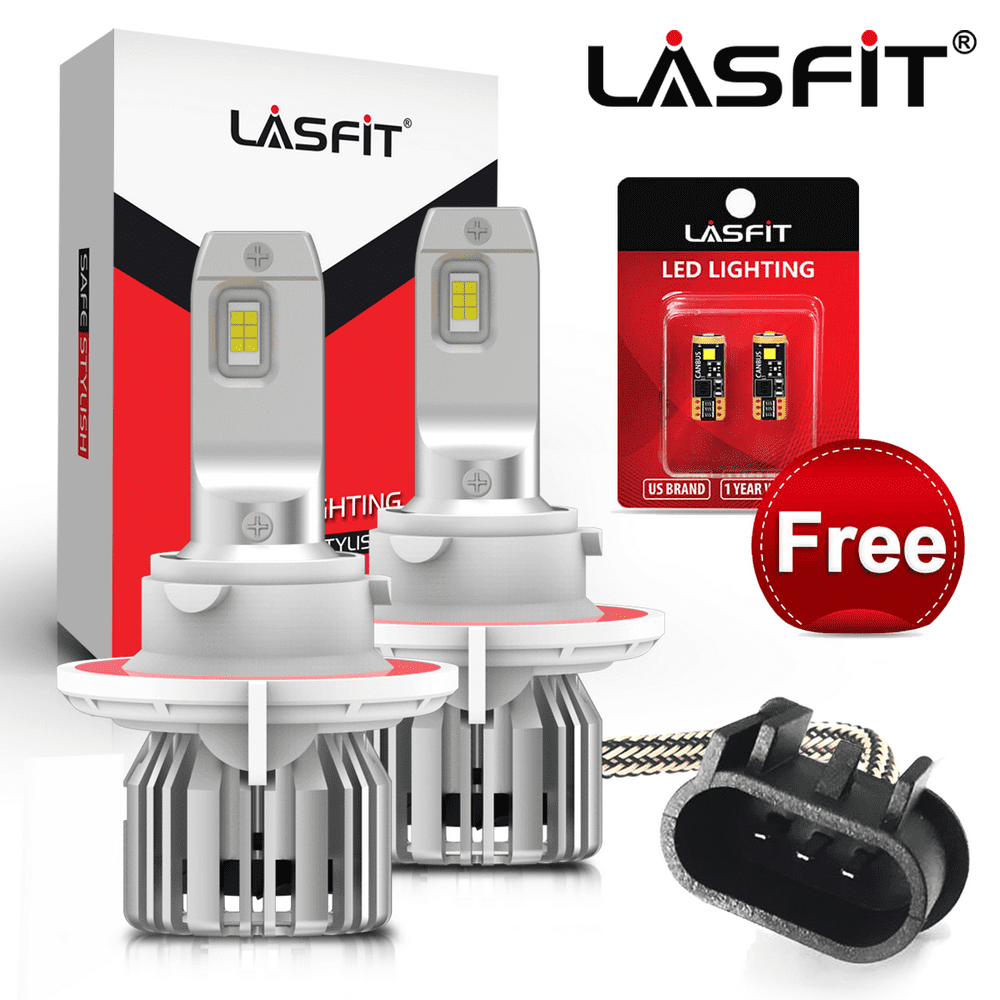 Lasfit H13 9008 LED Headlight Bulbs, 50W 5000LM 6000K Bright White