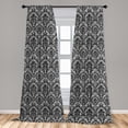 thumbnail image 5 of Ambesonne Baroque Curtains, Vintage Lace Style, Pair of 28"x84", Black and White, 5 of 5