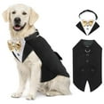 thumbnail image 6 of 1set Pet Tuxedo Dog Wedding Outfit Comfortable Pet Clothing Halloween Dress for Weddings and Parties, 6 of 8