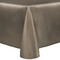 Ultimate Textile Reversible Shantung Satin - Majestic 120 x 120-Inch Square Tablecloth Cafe Khaki
