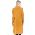 thumbnail image 3 of Cardigan ligero tejido con bolsas color Mostaza AMAD Casual para mujer Talla M, 3 of 4