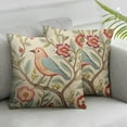 thumbnail image 2 of COMIO Vintage Floral Bird Lumbar Pillow Covers Set of 2 Pink Green Flowers Leaves Decorative Throw Pillows for Couch Pillow Cases Home Decor for Sofa Bed Porch Living Room Outdoor, 2 of 6