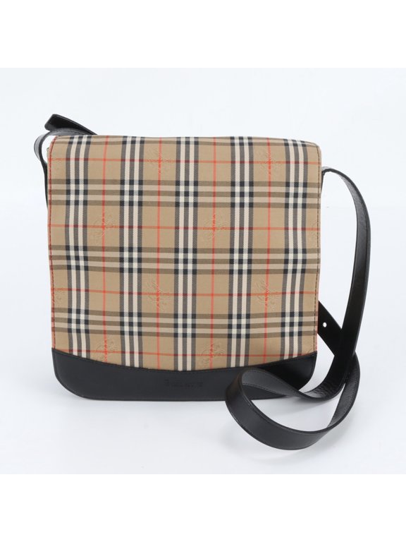 Pre-Owned Burberry Nova Check Canvas Leather Shoulder Bag Crossbody for Women