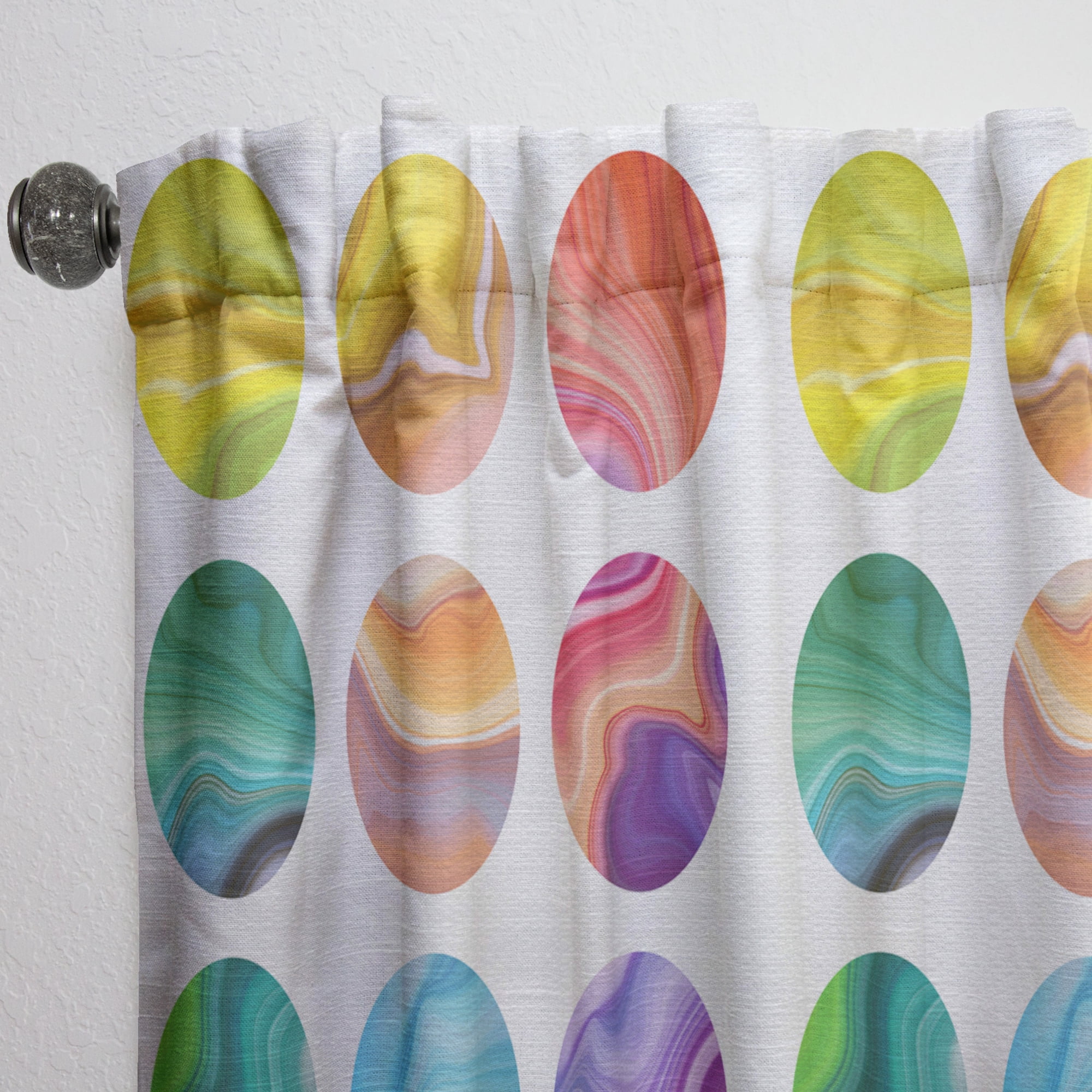 Designart 'Colorful Circular Dance I' Modern Curtain Panel