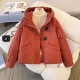 thumbnail image 2 of Womens Winter Jackets Cropped Hooded Puffer Jacket Lightweight Warm Down Coat Casual Loose Oversized Outwear, 2 of 3