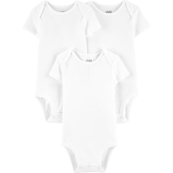 Child of Mine by Carter's Baby Boys' & Girls' Short Sleeve Bodysuits, 3 Pack