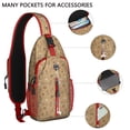 thumbnail image 2 of Sling Backpack,Brown Christmas Pattern Crossbody Bag with Water Bottle Holder,Waterproof Sling Bag for Men/Women with Chest Phone Holder for Hiking,Travel, 2 of 6