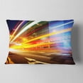 thumbnail image 2 of Designart Car Light Trails in Hong Kong - Cityscape Photo Throw Pillow - 12x20, 2 of 5