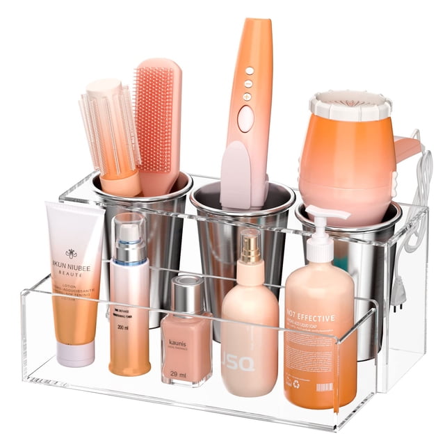 Organizador de herramientas para el cabello NIUBEE, acrílico, secador de pelo y soporte para peinar