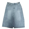 thumbnail image 4 of MIXUE Skirts For Women Summer Solid Color A Line Loose Fit Casual Denim Skirt Workwear,Blue,M, 4 of 5