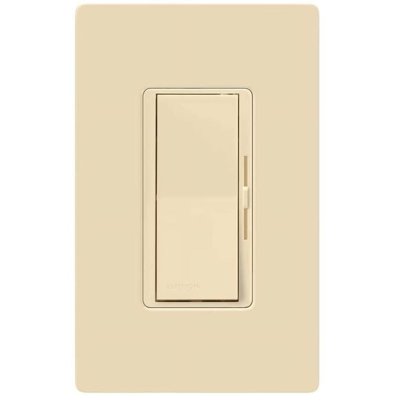 Lutron Diva LED  Dimmer for Dimmable LED, Halogen and Incandescent Bulbs with Wallplate  Single-Pole or 3-Way  DVWCL-153PH-IV  Ivory
