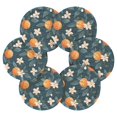thumbnail image 7 of Yayeee 6 PCS Drink Coasters with Holder Set Woven Absorbent Round Tabletop Hot Pad, Oranges Pattern, 7 of 7