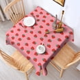 thumbnail image 2 of Red Strawberry Plants Fruit Pink Pattern Square Tablecloth,Waterproof Square Table Cover,Wipeable Spillproof Washable Table Cover for Home Kitchen Party Decor 42"X42"(107x107cm), 2 of 6