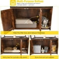 thumbnail image 5 of Aivituvin Cat Litter Box Enclosure, Litter Box Furniture Hidden, Wooden Cat Washroom Furniture, Indoor Cat House with Condo, Hammock, Scratching Mat and Storage Shelves, 5 of 8