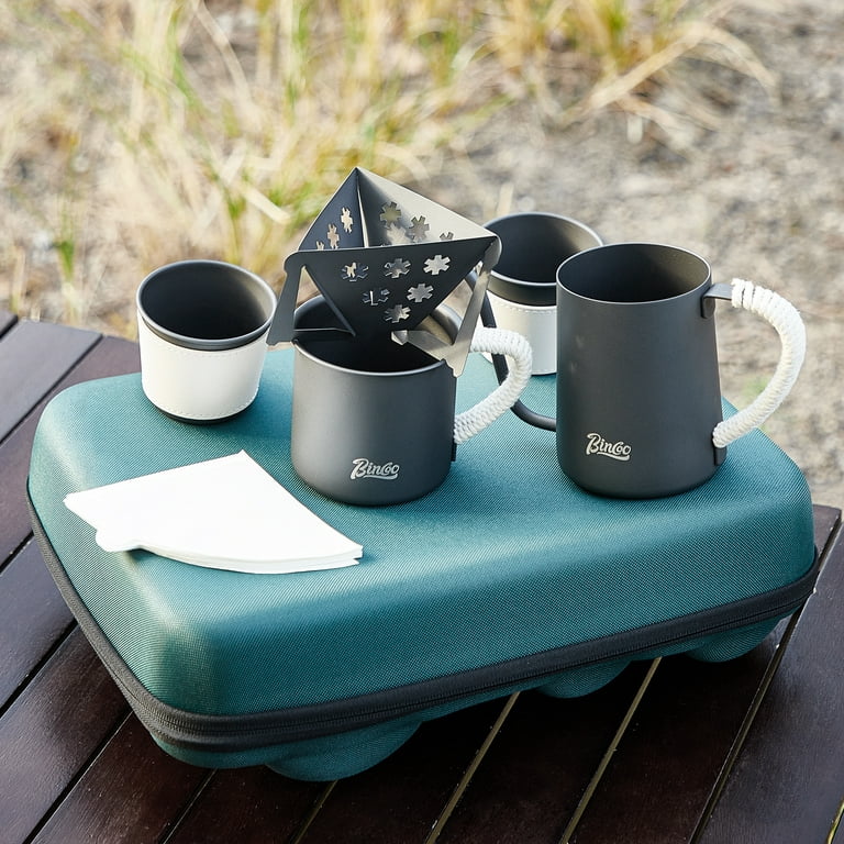 Coffee Maker Set Portable Outdoor Travel Gift Box with Pour Over Coffee  Kettle Coffee Grinder Cup