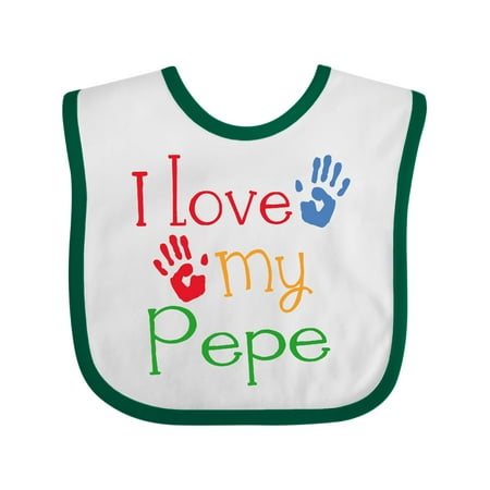 

Inktastic Pepe Grandkids Handprints Gift Baby Boy or Baby Girl Bib