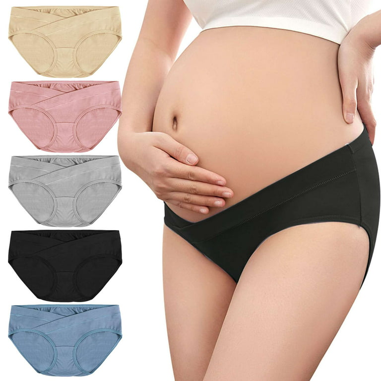 Gustave Women Cotton Underwear 3 Pack Maternity Low Waist Panties Pregnancy  Postpartum Under Bump Breathable Stretch Briefs Plus Size Underwear