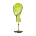 thumbnail image 1 of Soporte de exhibición de sombreros con modelo de cabeza de maniquí, base de metal ajustable, soporte de exhibición de sombreros Base verde y dorada, 1 of 8