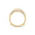 thumbnail image 3 of 14kt Yellow Gold Womens Round Diamond Wedding Wrap Ring Guard Enhancer 3/4 Cttw, 3 of 4