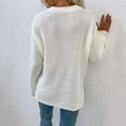 thumbnail image 4 of Vedolay Women's Sweaters Women's Casual Sweaters Long Sleeve Crew Neck Ribbed Knit Pullover Tops,Beige XL, 4 of 5