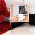 thumbnail image 2 of Foldable Wooden Bamboo Bed Tray Breakfast Laptop Home Desk Serving Table Stand, 2 of 7