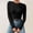 Black, variant on Thermal Underwear Top | Women Casual Multicolor Basic Round Neck Solid Color Knit Long Sleeve Bodysuit Top