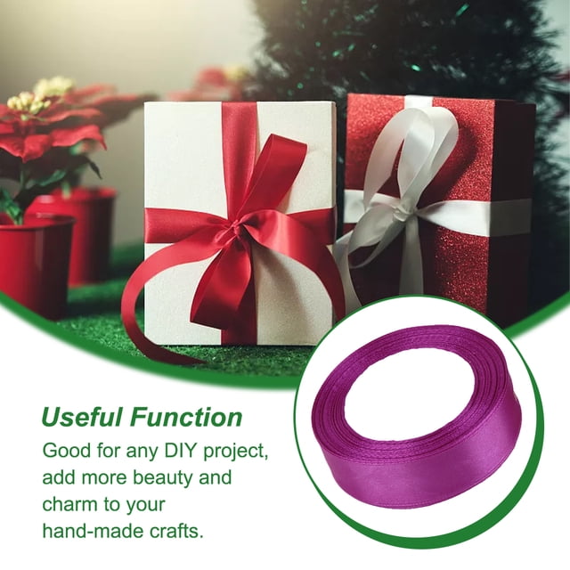 Gift Wrap Ribbon Wedding Decorations Clothes Making Supply DIY Craft Accessories Light-weight Polyester Ribbons for Ornaments Purplish Red 34