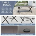 thumbnail image 5 of ALAULM Dining Table for 6 People, 78.7-Inch Rectangular Metal Dining Table, Modern Dining Table with Heavy Duty Metal Legs for Patio (Black), 5 of 6