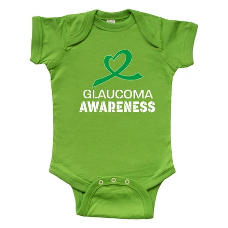 

Inktastic Glaucoma Awareness Green Heart Ribbon Gift Baby Boy or Baby Girl Bodysuit