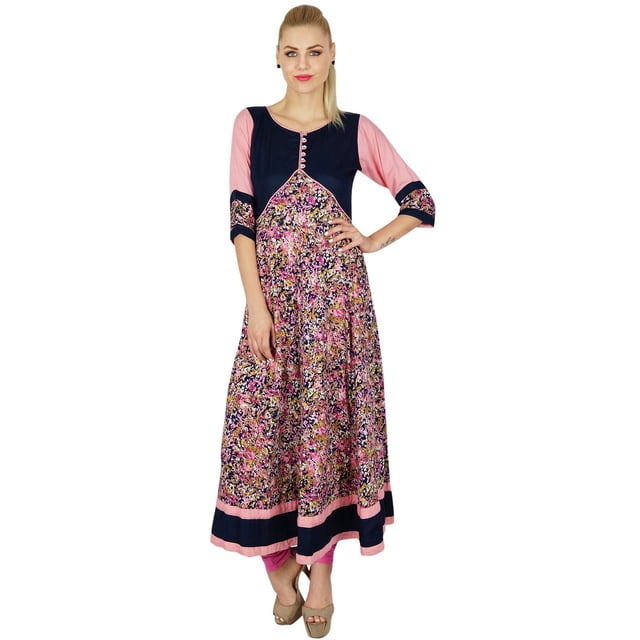Bimba Femme Formelle Ethnique Anarkali Kurta Kurti Indienne Évasée Haut Blouse