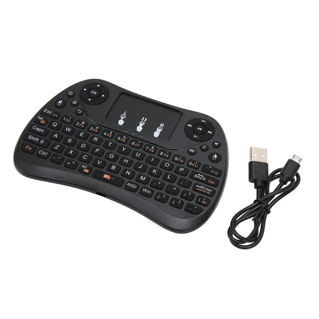 Mini teclado inalámbrico recargable de 2,4 GHz, teclado de mano con control remoto y panel táctil para PS3, TV, PC y portátil