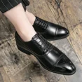 thumbnail image 4 of Classic Cap Toe Brogue Leather Men’s Dress Shoes, Vintage British Style Pointed Toe Oxfords, Non-Slip Formal Shoes for Wedding, Office Work and Formal Occasions, 4 of 7