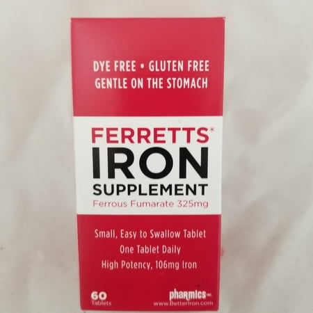 Ferretts Iron Supplement 325mg Tablets, 60ct (Best Iron Supplement To Take)