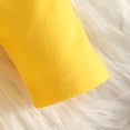thumbnail image 7 of Huowey Baby Girls Romper Outfits Long Sleeve Bodysuit,Suspender Dresses,Headband 3 PC Set Bow Cartoon Fall Winter Clothes Cozy Outfit,Yellow,9-12 Months, 7 of 7