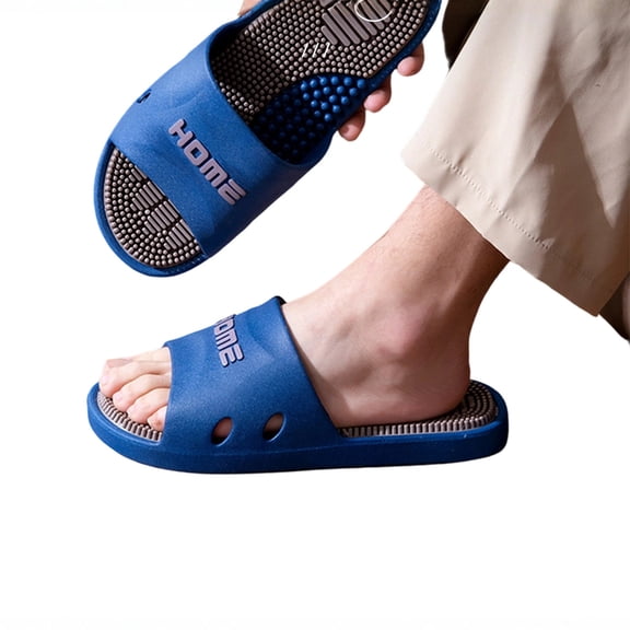 Womens Slip On Shoes,Summer Sandals for Women,Massage Slippers Men's Acupressure Sandals Deep Tissue Foot Massager Comfort Shower Shoes for Reduce Feet Neuropathy Pain Relief And Tension,Black,7.5