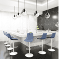 thumbnail image 5 of LeisureMod Adjustable Height Bar Stool with Leather Upholstery Powder-Coated Iron Base and High-Density Foam Seat for Modern Kitchen and Bar Tilbury Collection in Peacock Blue, 5 of 10