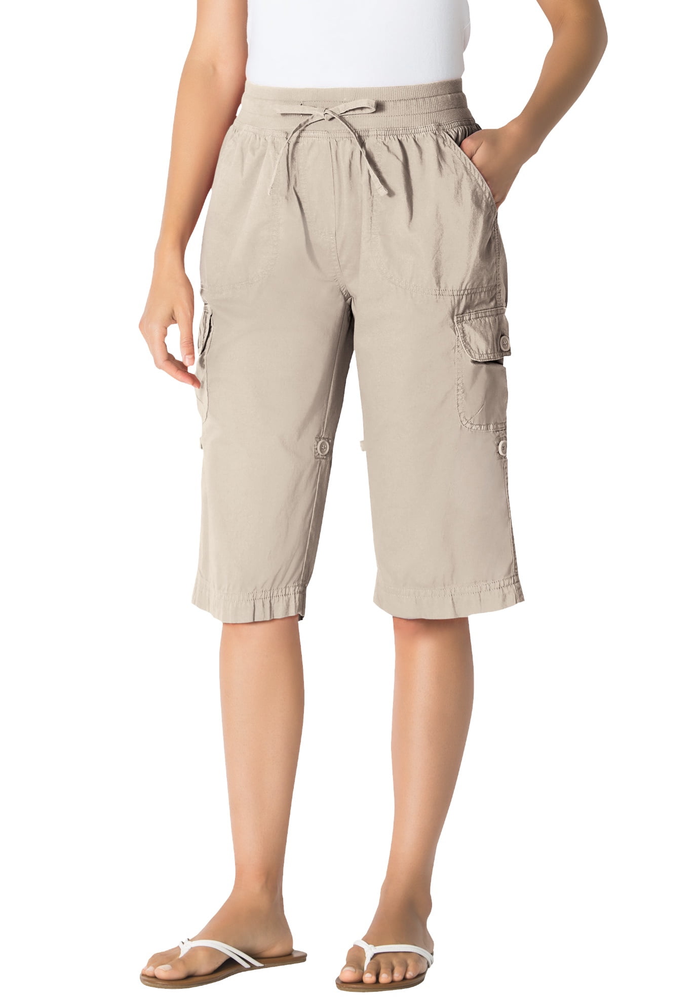 women's plus size khaki bermuda shorts