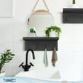thumbnail image 4 of Wall Shelves W/Hooks, Floating Shelves Coat Rack (36 Inch, Black) by Icona Bay, 4 of 9
