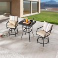 thumbnail image 2 of Patio Festival Fabric 3-Piece Outdoor Bistro Set in Beige and Black, 2 of 7