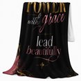 thumbnail image 2 of Empowering Lead Beautifully Power Grace, Festive autumn celebration Scene, Warm Flannel Blanket for Living Room and Reading Nook, Art Lovers autumn celebration Gift, Festive Home Decor, 2 of 9